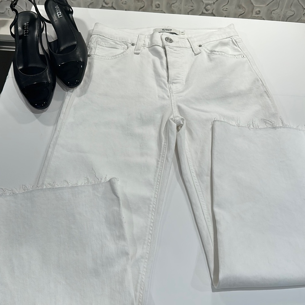 Hudson size 25 white ROSIE HIGH RISE WIDE LEG CROP